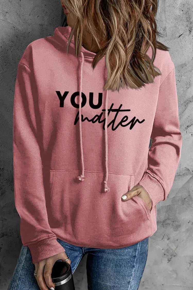 Front And Back Letters Women's Printed Wear Hooded - Bellarte Enchanté Front And Back Letters Women's Printed Wear Hooded